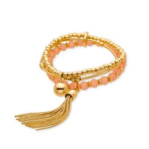 Pulsera Luxenter Oro Perlas Coral