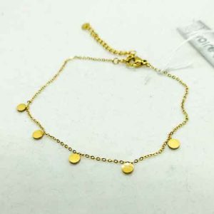 Pulsera Tobillera Oro Círculos